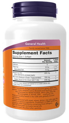 Now Supplements, Berberine Glucose Support- Softgels