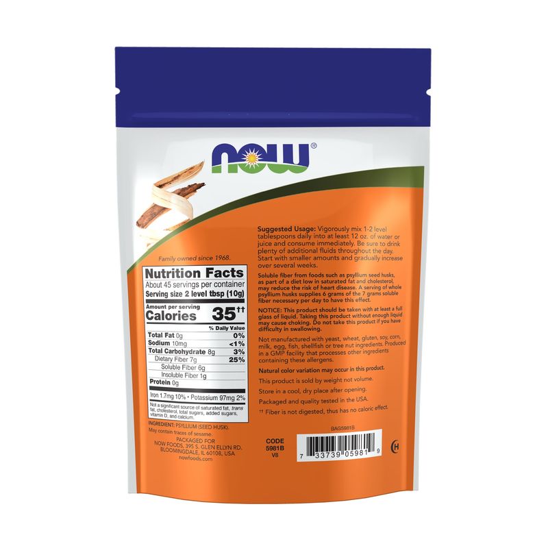 Now, Psyllium Husk Whole 1 Lb