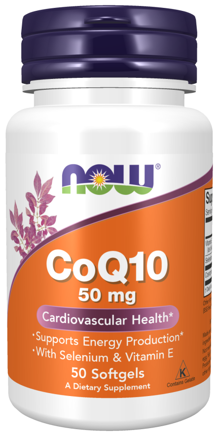 Now Supplements, Coq10 50 Mg, With Selenium & Vitamin E, 50 Softgels