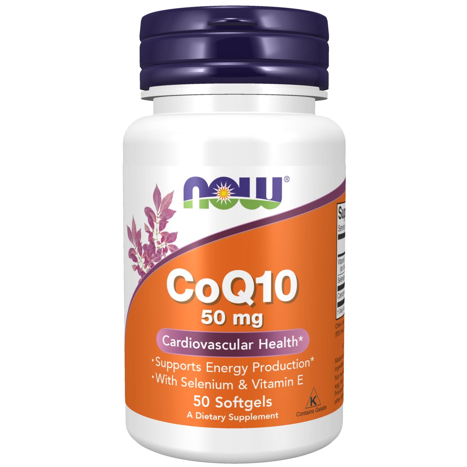 Now Supplements, Coq10 50 Mg, With Selenium & Vitamin E, 50 Softgels