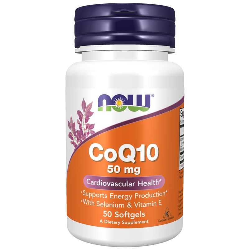 Now Supplements, Coq10 50 Mg, With Selenium & Vitamin E, 50 Softgels