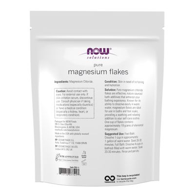 NOW Solutions, Magnesium Flakes, Pure, from the Ancient Seabed, Highly Concentrated, 26.5-Ounce