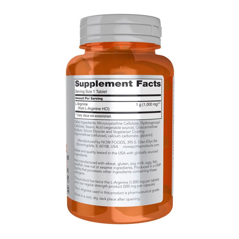 Now Sports , L-Arginine 1000 Mg, Double Strength - Tablets
