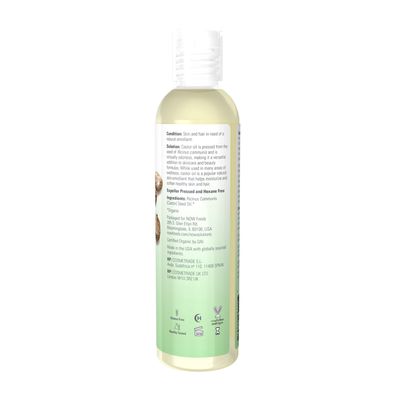 NOW Solutions, Organic Castor Oil, Pure Versatile Skin Care, Multi-Purpose Skin Softener, 8-Ounce