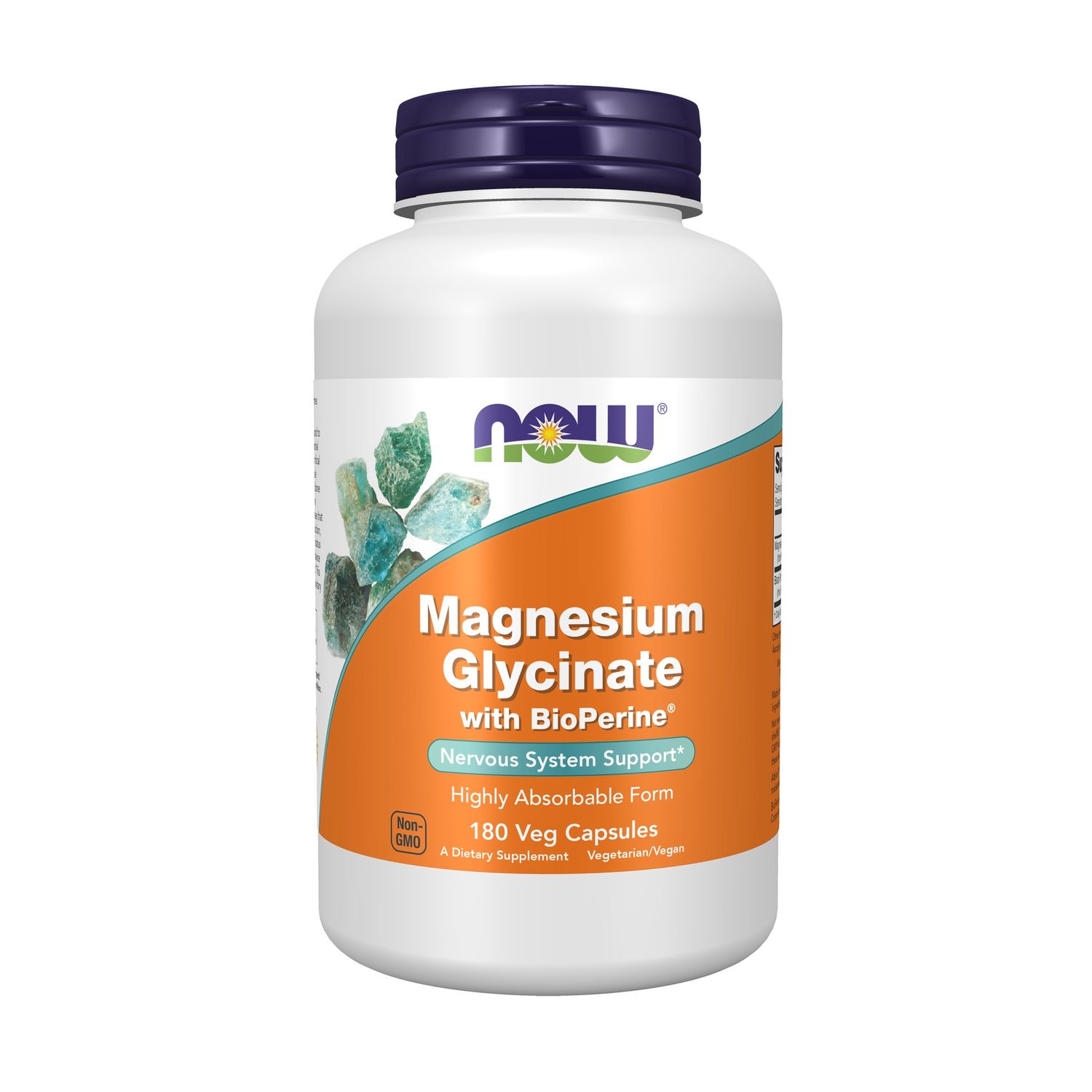 Now Supplements, Magnesium Glycinate With Bioperine, 180 Veg Caps Now Supplements, Magnesium Glycinate With Bioperine, 180 Veg Caps