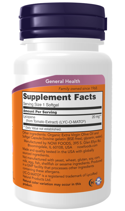 Now Supplements, Lycopene 20 Mg, 50 Softgels
