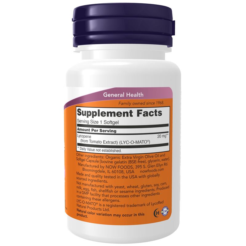 Now Supplements, Lycopene 20 Mg, 50 Softgels
