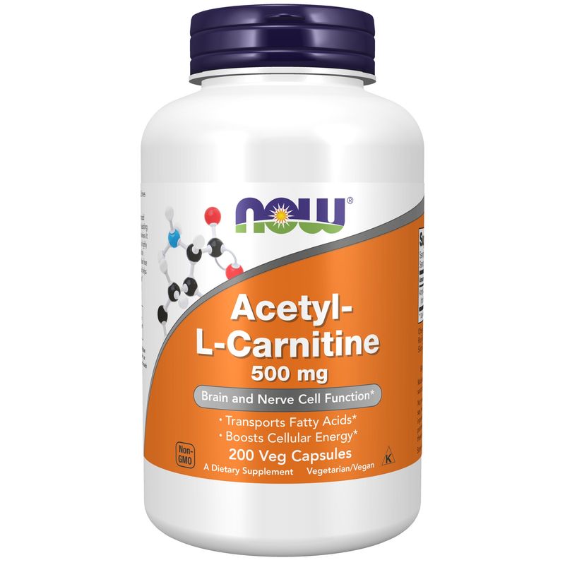 Now , Acetyl-L-Carnitine, 500 Mg, 200 Veg Caps Now , Acetyl-L-Carnitine, 500 Mg, 200 Veg Caps