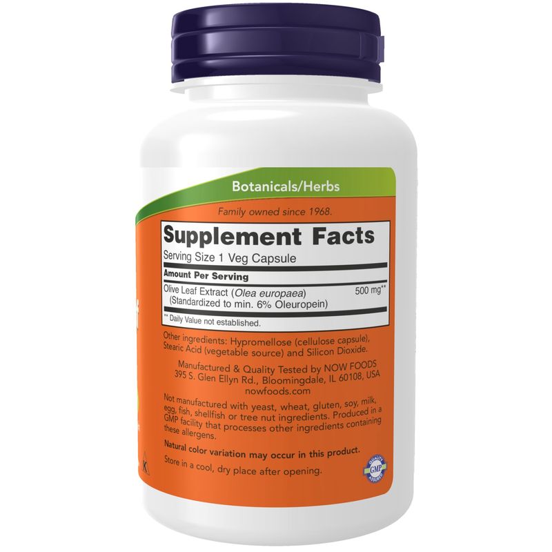 Now Supplements , Olive Leaf Extract 500 Mg - Veg Capsules