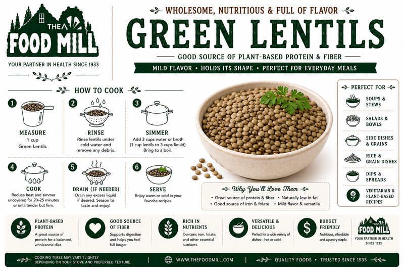 Green Lentils Organic (Sold In Bulk)