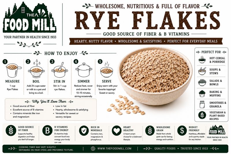 Rye Flakes Organic (Sold In Bulk)