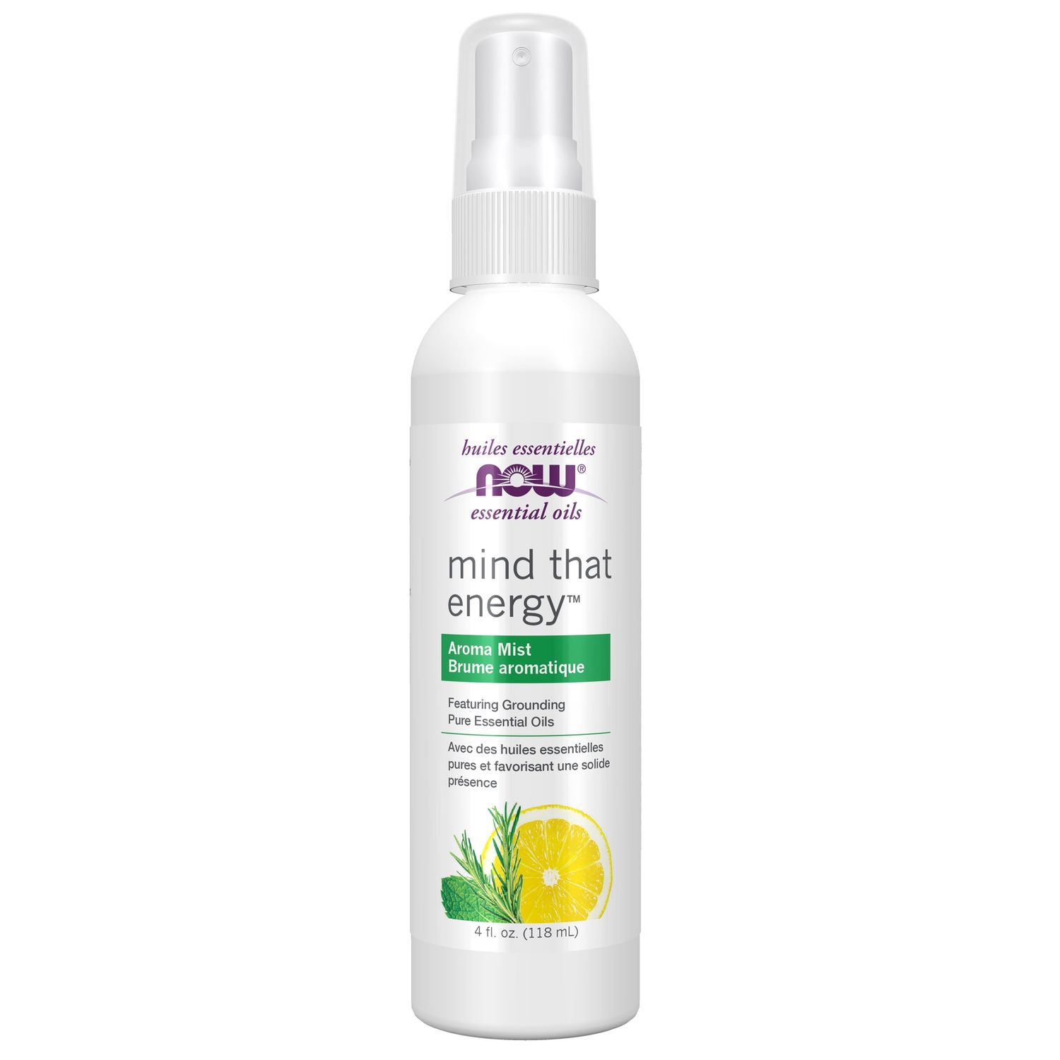 NOW Essential Oils, Mind That Energy, Aroma Mist 4 Fl. Oz. (118 ml)