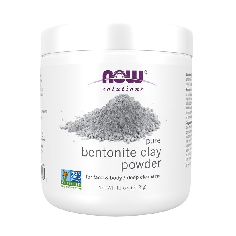 NOW Solutions, Bentonite Clay Powder, Pure Powder for Face and Body, Great for Oily Problem Skin, 11-Ounce NOW Solutions, Bentonite Clay Powder, Pure Powder for Face and Body, Great for Oily Problem Skin, 11-Ounce