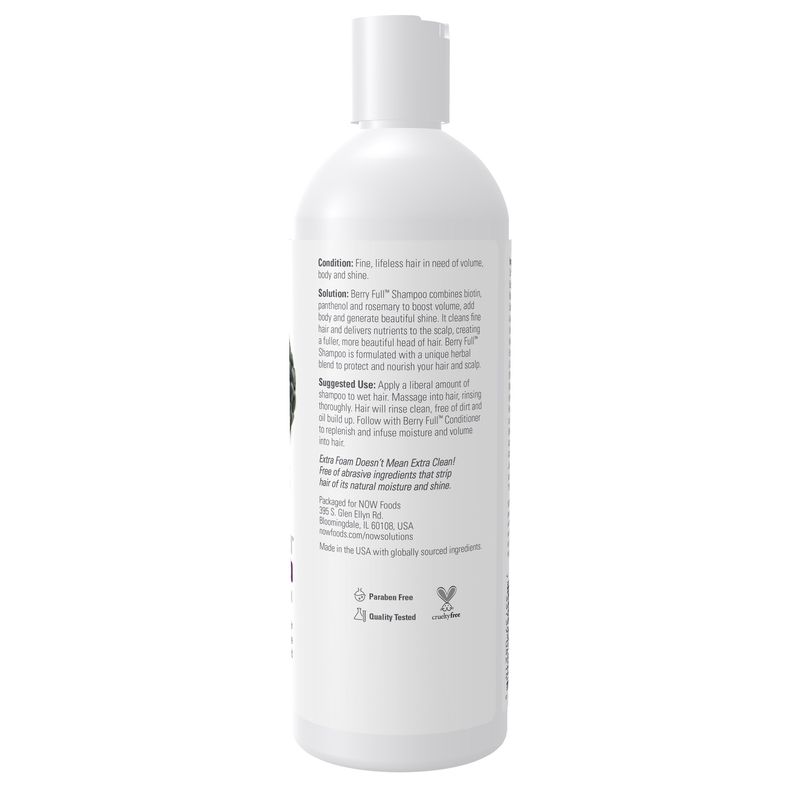 NOW Solutions, Berry Full™, Volume Boost Shampoo for Fine Hair with Biotin, pH Balanced, 16-Ounce