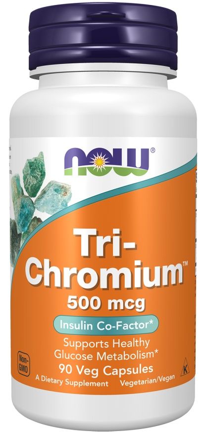 Now, Tri-Chromium 500 mcg with Cinnamon Veg Capsules