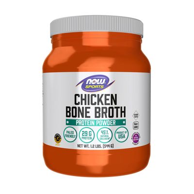 NOW Sports, Chicken Bone Broth Protein Powder, 1.2 lbs NOW Sports, Chicken Bone Broth Protein Powder, 1.2 lbs