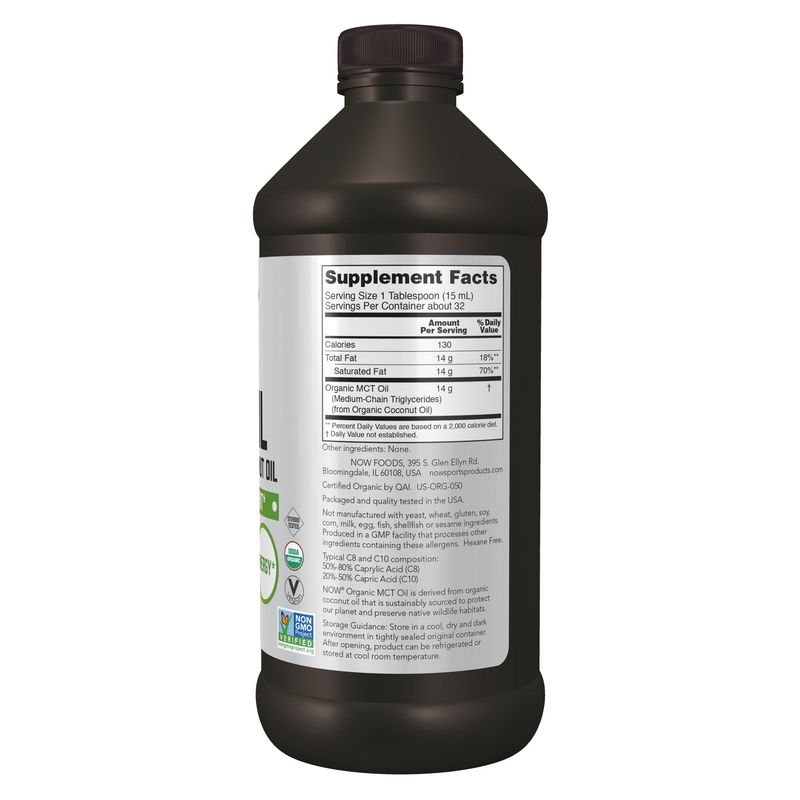 Now Supplements, Organic MCT Oil 16fl oz