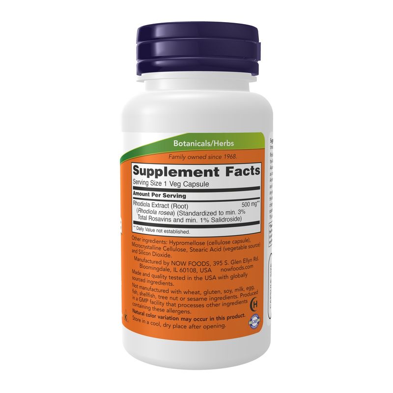 Now, Rhodiola 500mg Extract 3% 60 Vcaps
