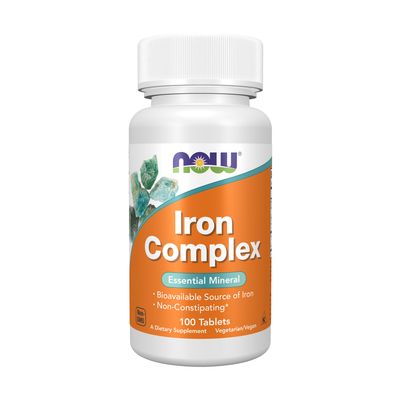 NOW Supplements, Iron Complex, Non-Constipating*, Essential Mineral, 100 Tablets