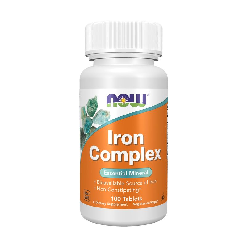 NOW Supplements, Iron Complex, Non-Constipating*, Essential Mineral, 100 Tablets NOW Supplements, Iron Complex, Non-Constipating*, Essential Mineral, 100 Tablets