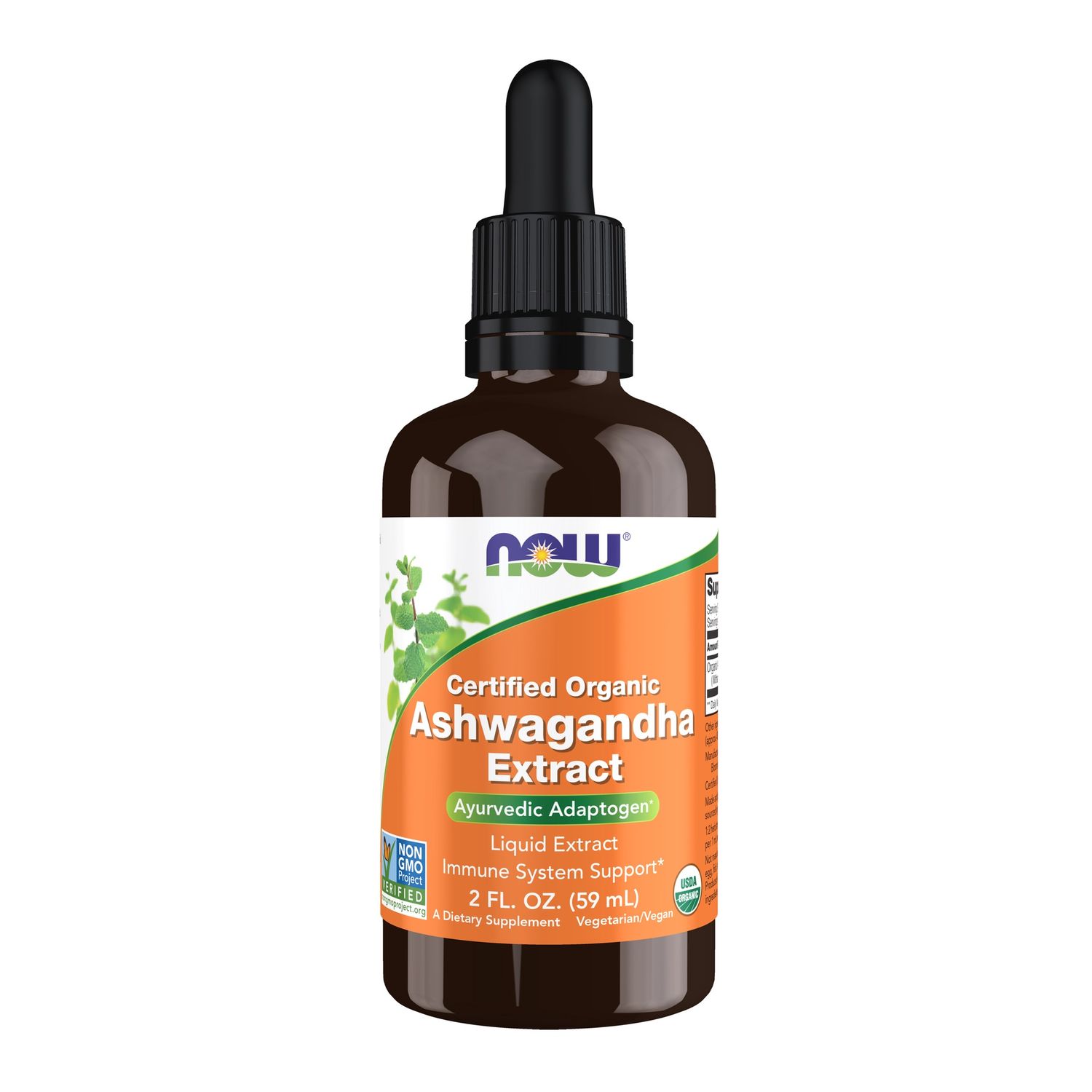 NOW Supplements, Ashwagandha Liquid Extract, Organic, Immune System Support, 2 fluid ounces