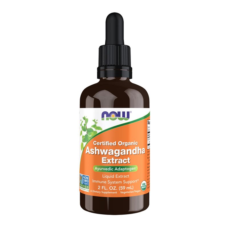 NOW Supplements, Ashwagandha Liquid Extract, Organic, Immune System Support, 2 fluid ounces NOW Supplements, Ashwagandha Liquid Extract, Organic, Immune System Support, 2 fluid ounces