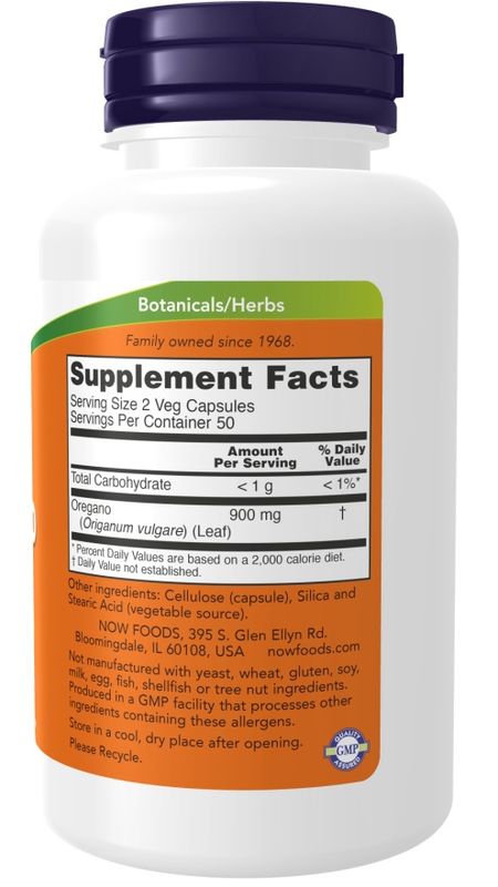 NOW, Oregano 450mg, 100 Veg Caps
