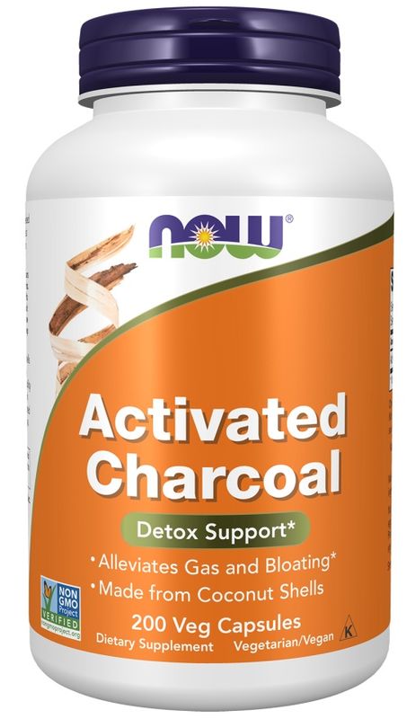 NOW, Activated Charcoal, 200 Veg Caps