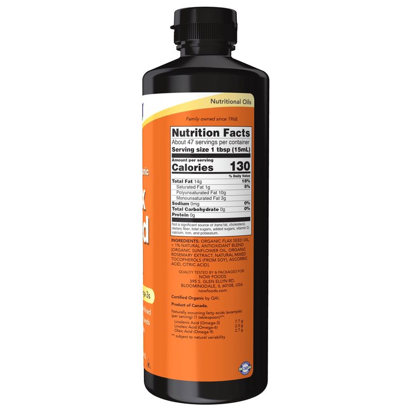 NOW, Flax Seed Oil (Organic)