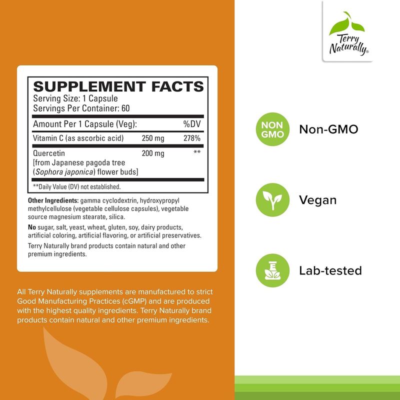 Terry Naturally, Quercetin With Vitamin C, 60 Veg Caps