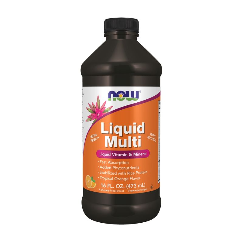 NOW Supplements, Liquid Multi, Tropical Orange Flavor, Fast Absorption, with Added Phytonutrients, 16-Ounce NOW Supplements, Liquid Multi, Tropical Orange Flavor, Fast Absorption, with Added Phytonutrients, 16-Ounce