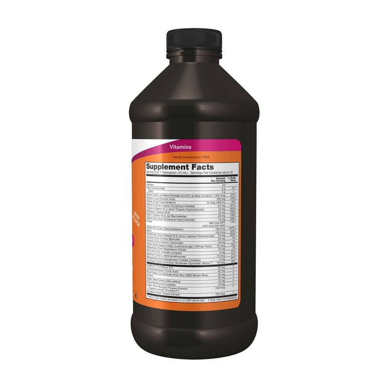 NOW Supplements, Liquid Multi, Tropical Orange Flavor, Fast Absorption, with Added Phytonutrients, 16-Ounce