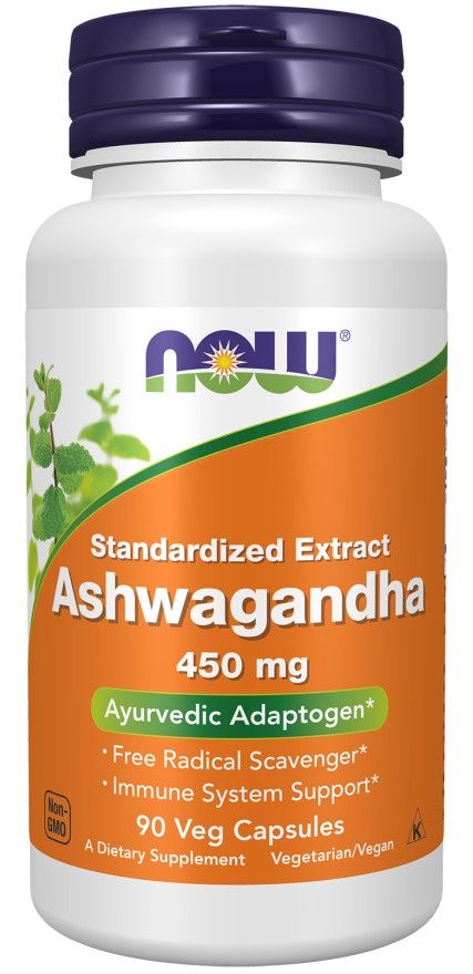 NOW, Ashwagandha, Standardized Extract, 450 mg, 180 Veg Capsules