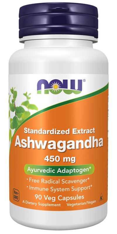 NOW Ashwagandha, Standardized Extract, 450 mg, Veg Capsules
