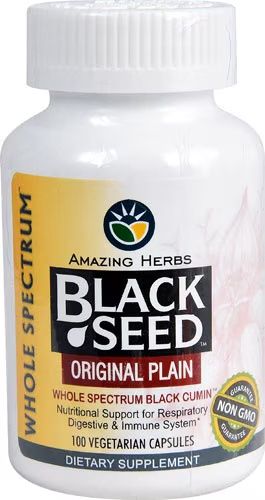 Amazing Herbs, Black Seed Original Plain 100 Capsules