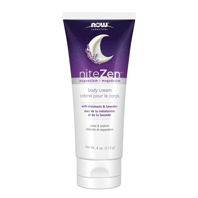 NOW Solutions, niteZen™, Magnesium body cream, with Melatonin and Lavender, 4 oz (113 g) NOW Solutions, niteZen™, Magnesium body cream, with Melatonin and Lavender, 4 oz (113 g)