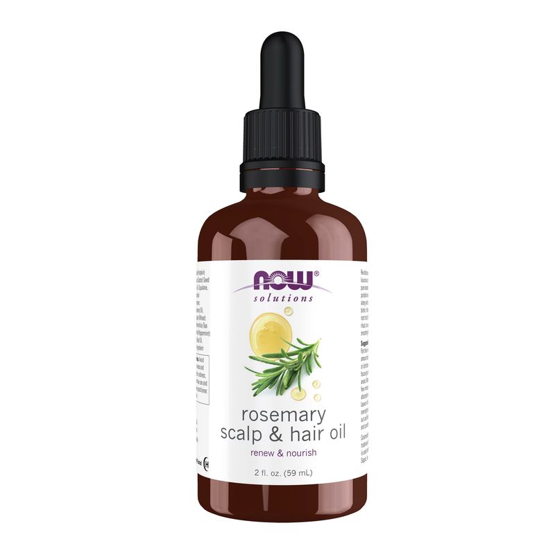 NOW Solutions Rosemary Scalp and Hair Oil, with Biotin, Pumpkin Seed and Argan Oils, Pre-Wash or Leave-In Scalp Treatment, 2 fl. oz.
