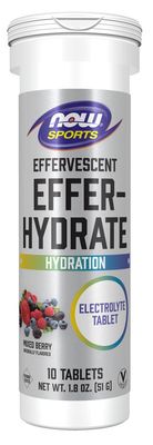 NOW Sports, Effer-Hydrate (Mixed Berry), 10 Tabs 1.8 oz