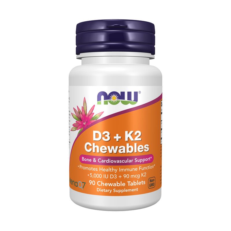 NOW Supplements, D-3 & K-2 Chewables, 90 Chewables Tablets NOW Supplements, D-3 & K-2 Chewables, 90 Chewables Tablets