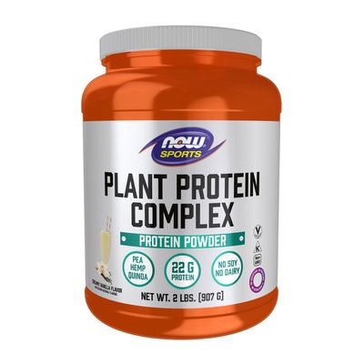 NOW Sports Nutrition, Plant Protein Complex 22 g, Creamy Vanilla Powder, 2-Pound