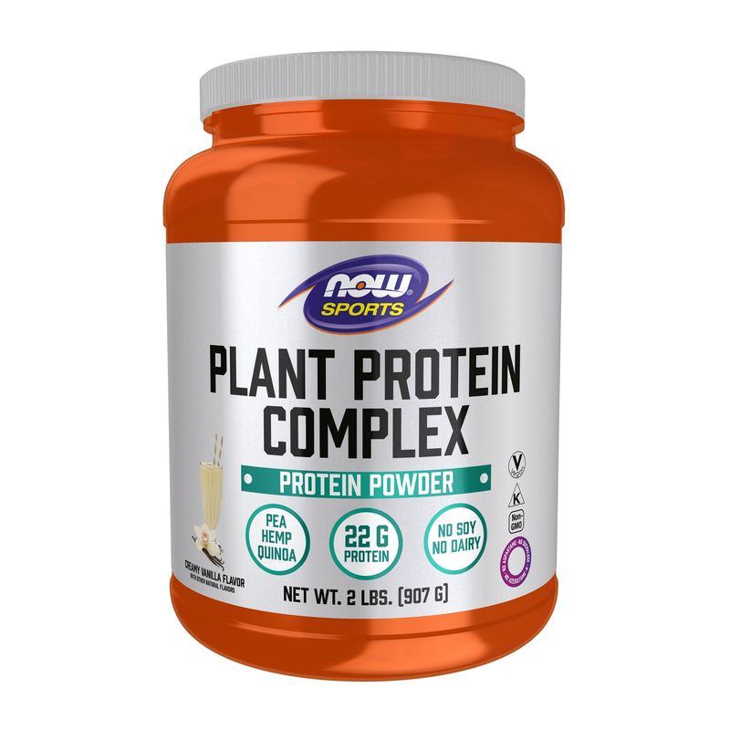 NOW Sports Nutrition, Plant Protein Complex 22 g, Creamy Vanilla Powder, 2-Pound NOW Sports Nutrition, Plant Protein Complex 22 g, Creamy Vanilla Powder, 2-Pound