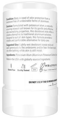 NOW Solutions, Nature's Deodorant Stick, Deodorant Stone, Pure and Natural, Long-Lasting Body Odor Elimination, 3.5 oz.