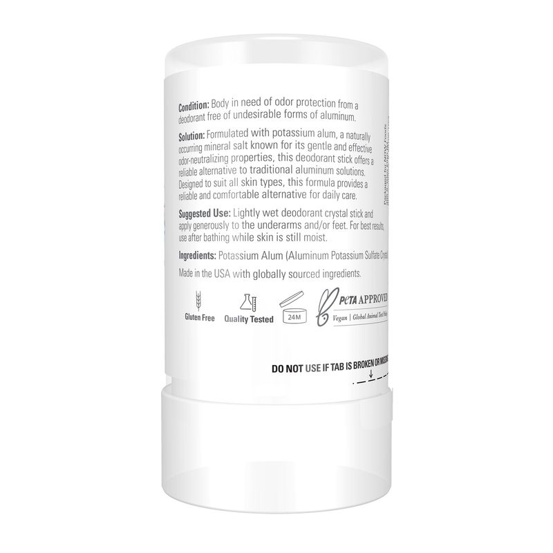 NOW Solutions, Nature's Deodorant Stick, Deodorant Stone, Pure and Natural, Long-Lasting Body Odor Elimination, 3.5 oz.