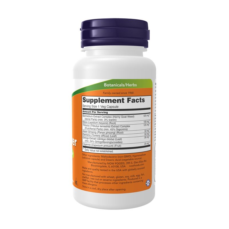 NOW Supplements, Men's Virility Power, Featuring Epimedium or "Horny Goat Weed", Muira Puama, Maca and Tribulus, 60 Veg Capsules