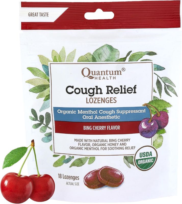 Quantum, Cough Relief, Bing Cherry, 18 lozenges Quantum, Cough Relief, Bing Cherry, 18 lozenges