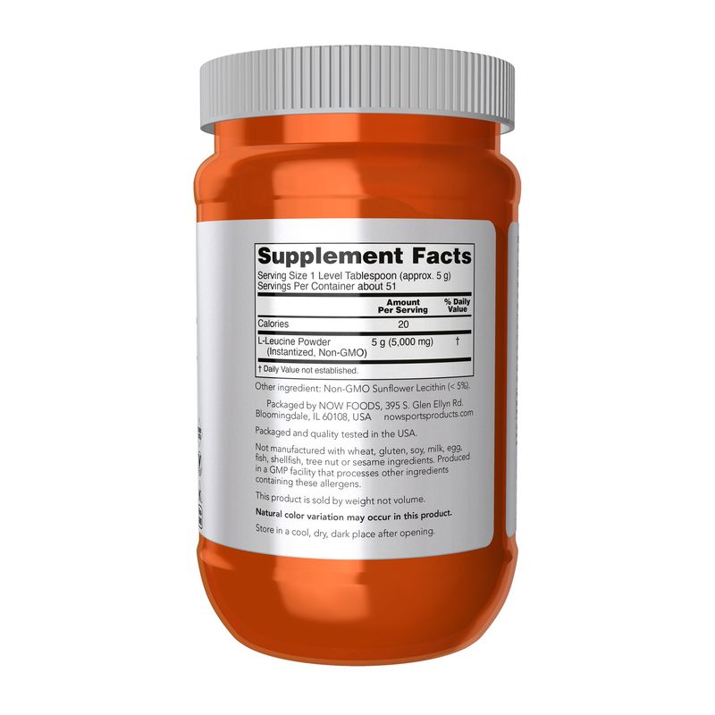 NOW Sports Nutrition, L-Leucine Powder, Builds Lean Tissue*, Amino Acids, 9-Ounce