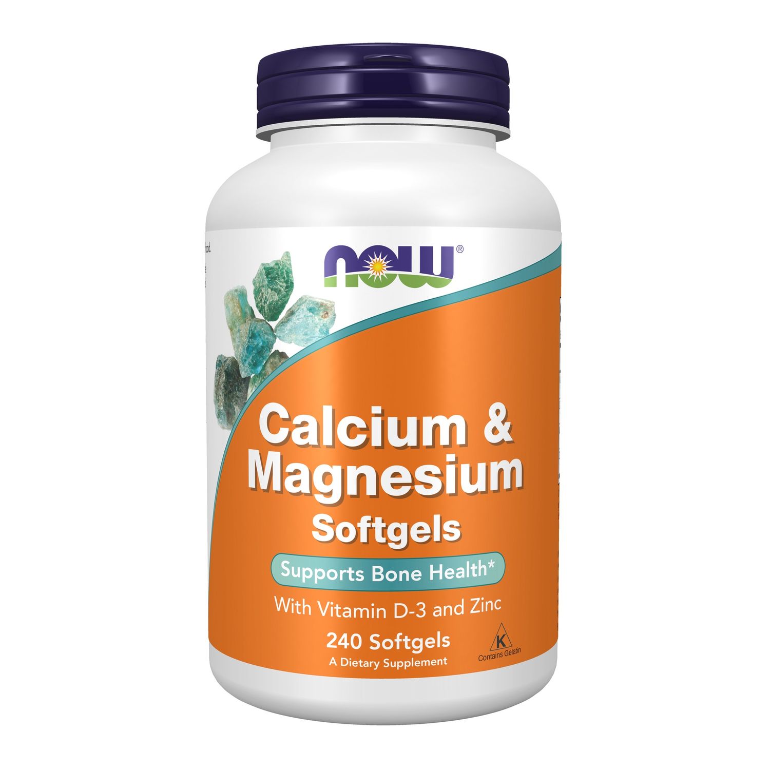 NOW Supplements, Calcium & Magnesium with Vitamin D-3 and Zinc, Supports Bone Health*, 240 Softgels NOW Supplements, Calcium & Magnesium with Vitamin D-3 and Zinc, Supports Bone Health*, 240 Softgels