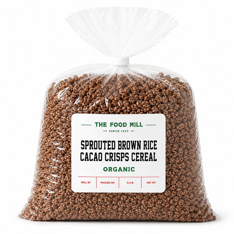 Sprouted Brown Rice Cacao Crisps Cereal Organic (Sold In Bulk)