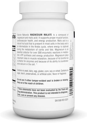Source Naturals, Magnesium Malate, 100 Caps