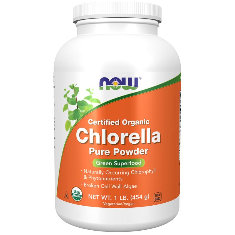 NOW Supplements, Organic Chlorella Powder with naturally occurring Chlorophyll and Phytonutrients, 1-Pound NOW Supplements, Organic Chlorella Powder with naturally occurring Chlorophyll and Phytonutrients, 1-Pound